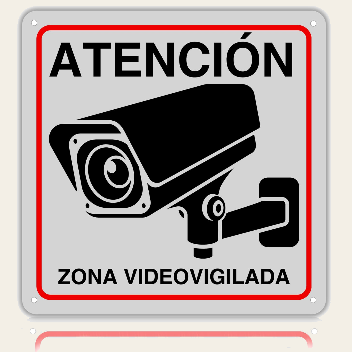 LEIASA Cartel Zona Videovigilada - 21x21 cm - Aluminio - Reflectante - Grosor 0.8 mm - Cartel Videovigilancia - Impresión UV - Resistente Exterior - Señal Alarma Disuasorio - Senal Cámara Vigilancia