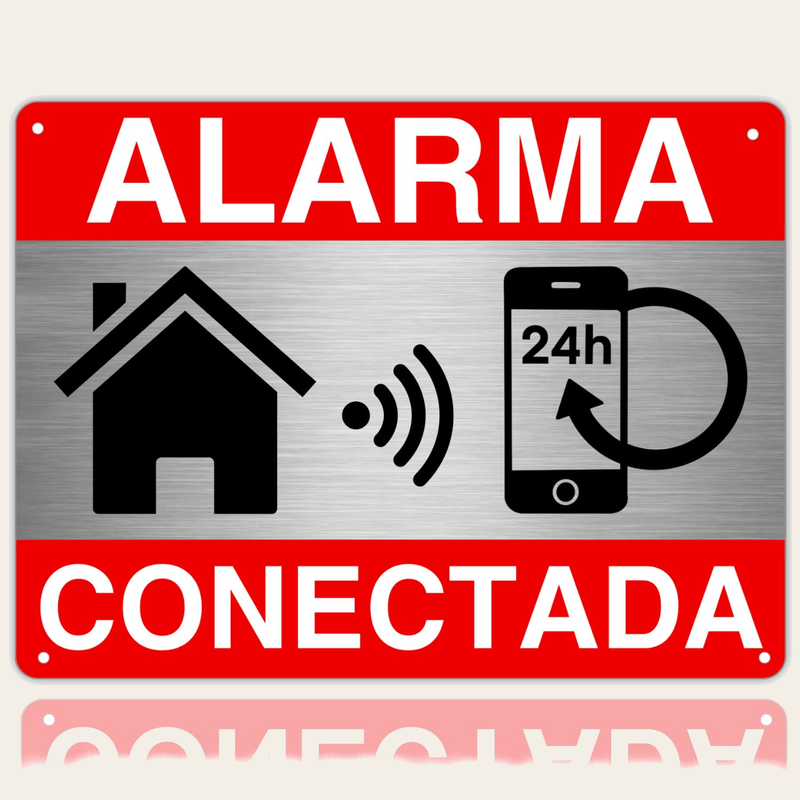 LEIASA | Cartel Área Videovigilada - 21x28 cm - Aluminio - Grosor 0,8 mm - Cartel Videovigilancia - Impresión UV - Resistente Exterior - Señal Alarma Disuasorio de Aluminio (Señal Alarma)