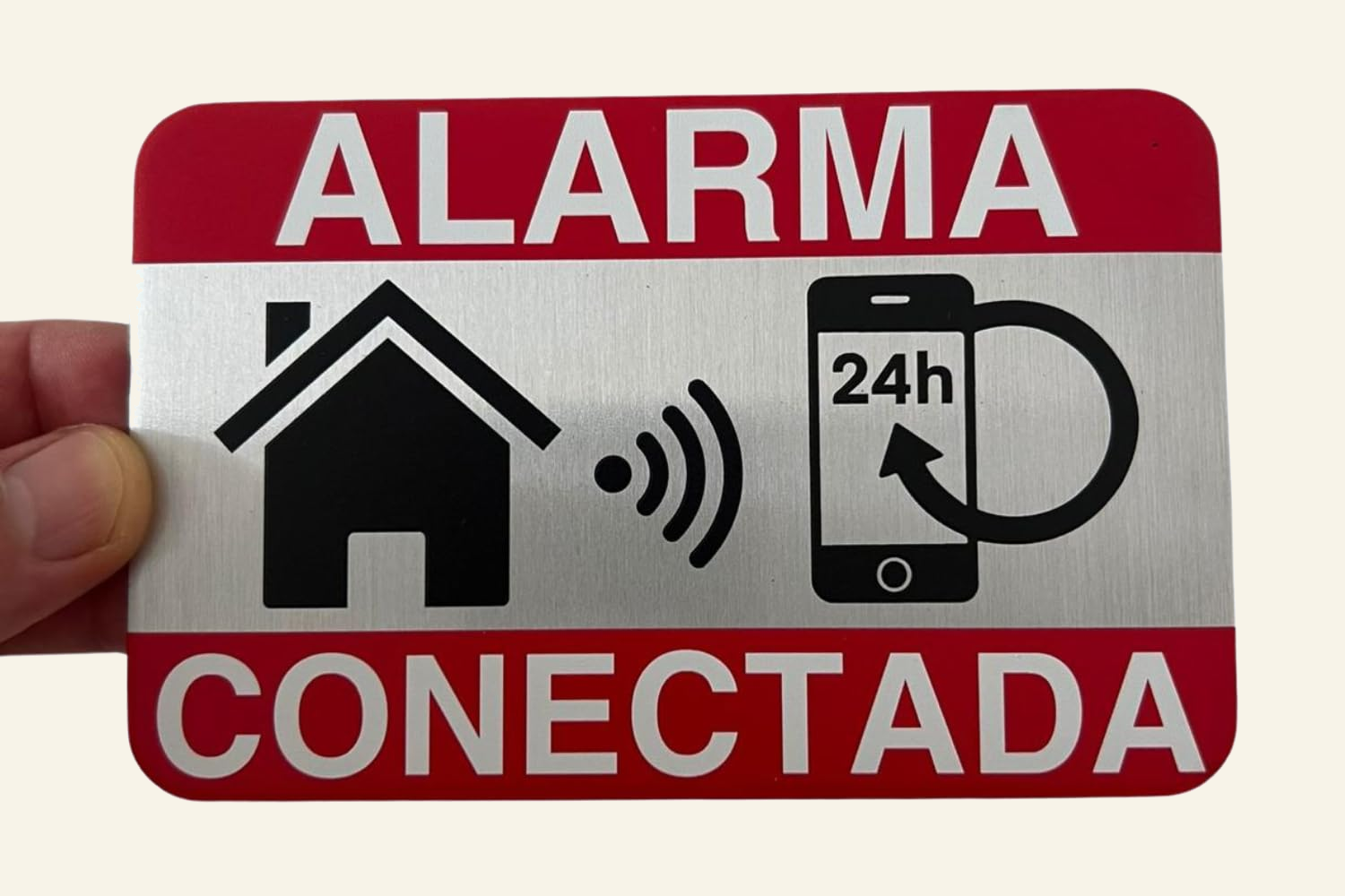 LEIASA | Cartel Área Videovigilada - 9x14 cm - Aluminio - Grosor 0,8 mm - Cartel Videovigilancia - Impresión UV - Resistente Exterior - Señal Alarma Disuasorio de Aluminio (Señal Alarma Pequeña)