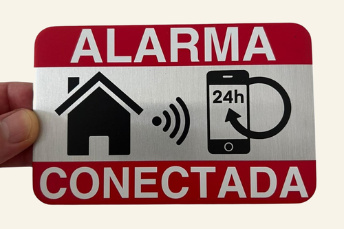 LEIASA | Cartel Área Videovigilada - 9x14 cm - Aluminio - Grosor 0,8 mm - Cartel Videovigilancia - Impresión UV - Resistente Exterior - Señal Alarma Disuasorio de Aluminio (Señal Alarma Pequeña)