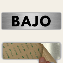 LEIASA | Señal Bajo - 5x18 cm - Aluminio - Grosor 0.8 mm - Resistente Exterior - Impresión UV