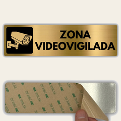 LEIASA | Señal Zona Videovigilada - 5x18 cm - Aluminio - Grosor 0.8 mm - Resistente Exterior - Impresión UV