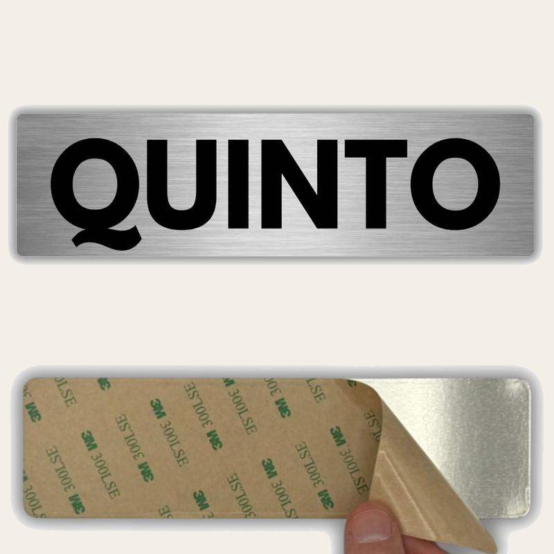 LEIASA | Señal Adhesiva Quinto Piso - 5x18 cm - Grosor 0.8 mm - Aluminio - Rótulo de Número 5 - Cartel Adhesivo 3M - Indicador de Piso Quinto