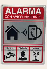 LEIASA | Cartel Videovigilancia - 21x28 cm - Aluminio - Grosor 0.8 mm - Resistente Exterior - Impresión UV