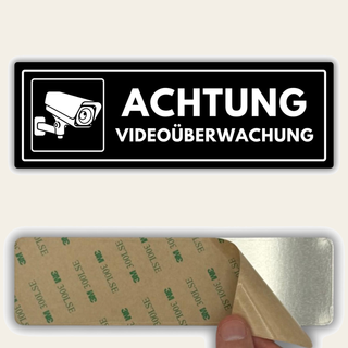 LEIASA | Acrylschild Videoüberwachung - 7,5 x 23 cm - Stärke 2 mm - Ac