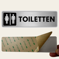 LEIASA | Unisex WC Schild Damen & Herren - 5x18 cm - Aluminium - Stärke 0,8 mm - Wetterfest - UV-Druck