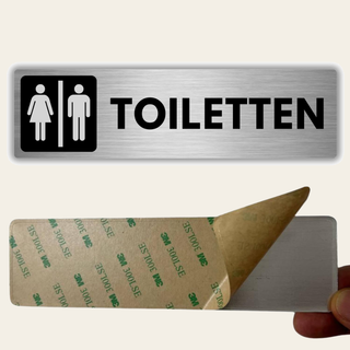 LEIASA | Selbstklebendes Schild Herren-Damen-WC - 5x18 cm - Dicke 0,8 