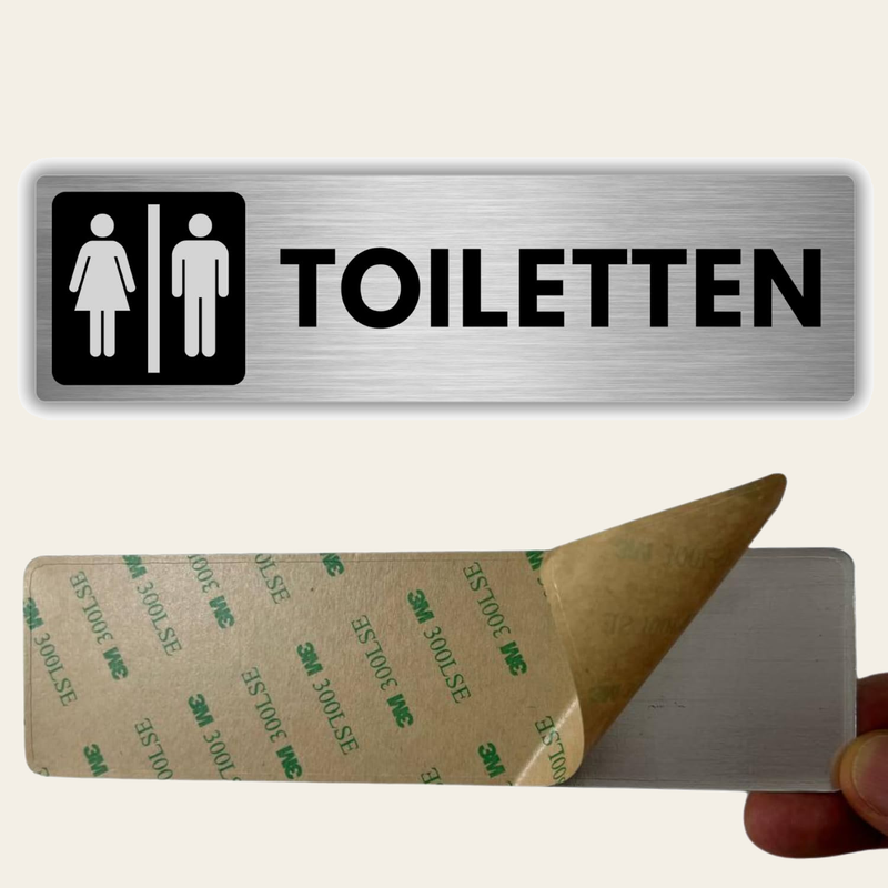 LEIASA | Selbstklebendes Schild Herren-Damen-WC - 5x18 cm - Dicke 0,8 