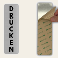 LEIASA | Türschild Drücken - 5x18 cm - Aluminium - Stärke 0,8 mm - Wetterfest - UV-Druck