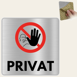 LEIASA | Schild Privat - 12x12 cm - Aluminium - Privatbereich - Privat