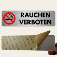 LEIASA | Schild Rauchen verboten - 5x18 cm - Aluminium - Stärke 0,8 mm - Wetterfest - UV-Druck