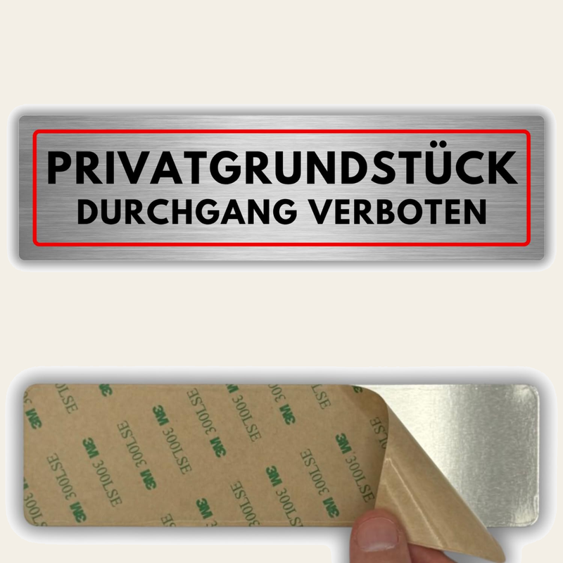 LEIASA | Schild Privatgrundstück - 5 x 18 cm - Stärke 0,8 mm - Alumini