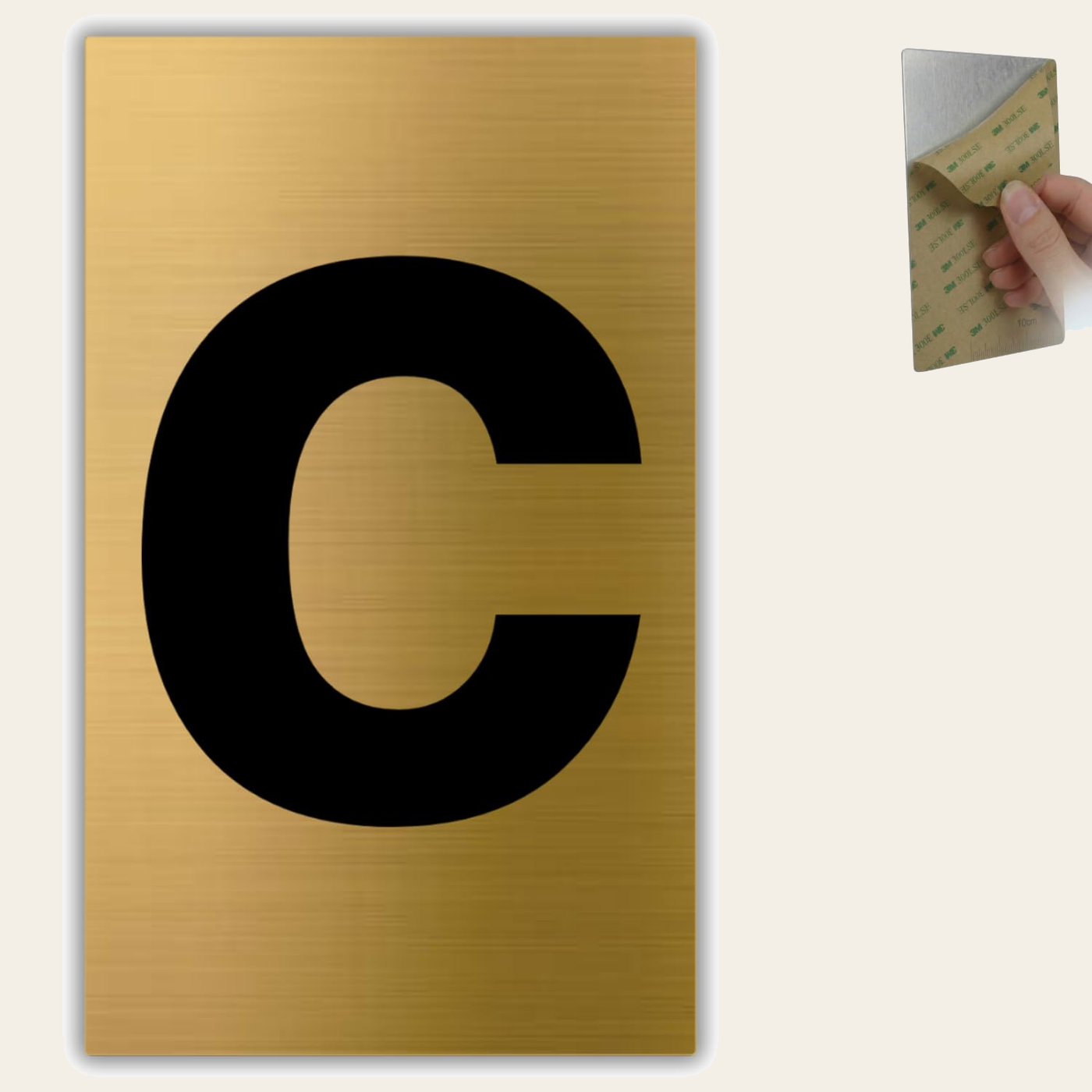 LEIASA | Goldene Hausnummer - 6x10 cm - Aluminium - Ziffernschild Tür 