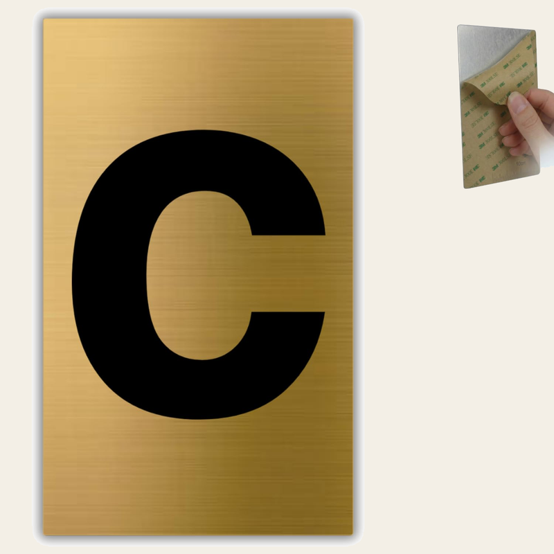 LEIASA | Goldene Hausnummer - 6x10 cm - Aluminium - Ziffernschild Tür 