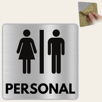 LEIASA | WC Schild Nur für Personal - 12x12 cm - Aluminium - Stärke 0,8 mm - Wetterfest - UV-Druck