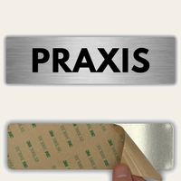 LEIASA | Schild Praxis - 5x18 cm - Aluminium - Stärke 0,8 mm - Wetterfest - UV-Druck