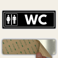 LEIASA | Unisex WC Schild Damen & Herren - 7,5x23 cm - Acryl - Stärke 2 mm - Wetterfest - UV-Druck