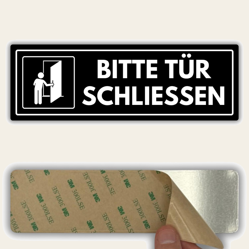 LEIASA | Acrylschild Tür schließen - 7,5 x 23 cm - Stärke 2 mm - Acryl