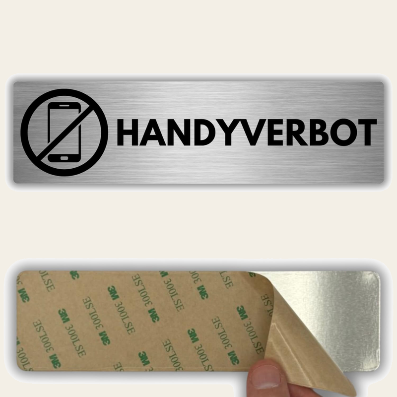 LEIASA | Selbstklebendes Schild Handyverbot - 5x18 cm - Aluminium - Hi