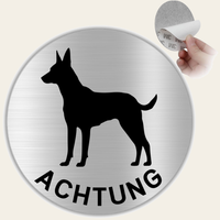LEIASA | Schild Vorsicht vor dem Hund - Ø 10 cm - Aluminium - Stärke 0,8 mm - Wetterfest - UV-Druck