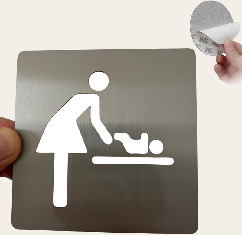 LEIASA | Selbstklebendes WC-Schild für Mutter und Kind - Dicke 0,8 mm 