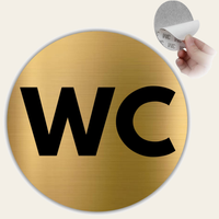 LEIASA | WC Schild rund - Ø 10 cm - Aluminium - Stärke 0,8 mm - Wetterfest - UV-Druck