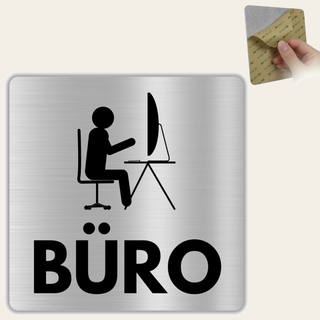 LEIASA | Schild Büro - 12x12 cm - Aluminium - Büroschild - Türschild f