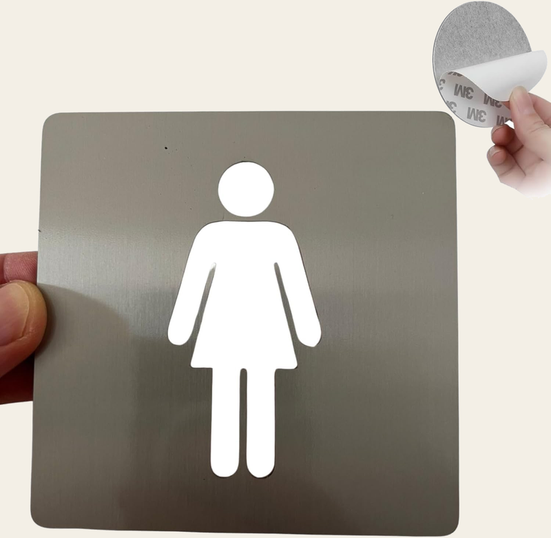 LEIASA | Selbstklebendes WC-Schild für Damen - Dicke 0,8 mm - 10x10 cm