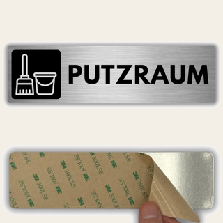 LEIASA | Schild Putzraum - 5 x 18 cm - Stärke 0,8 mm - Aluminium - Sel
