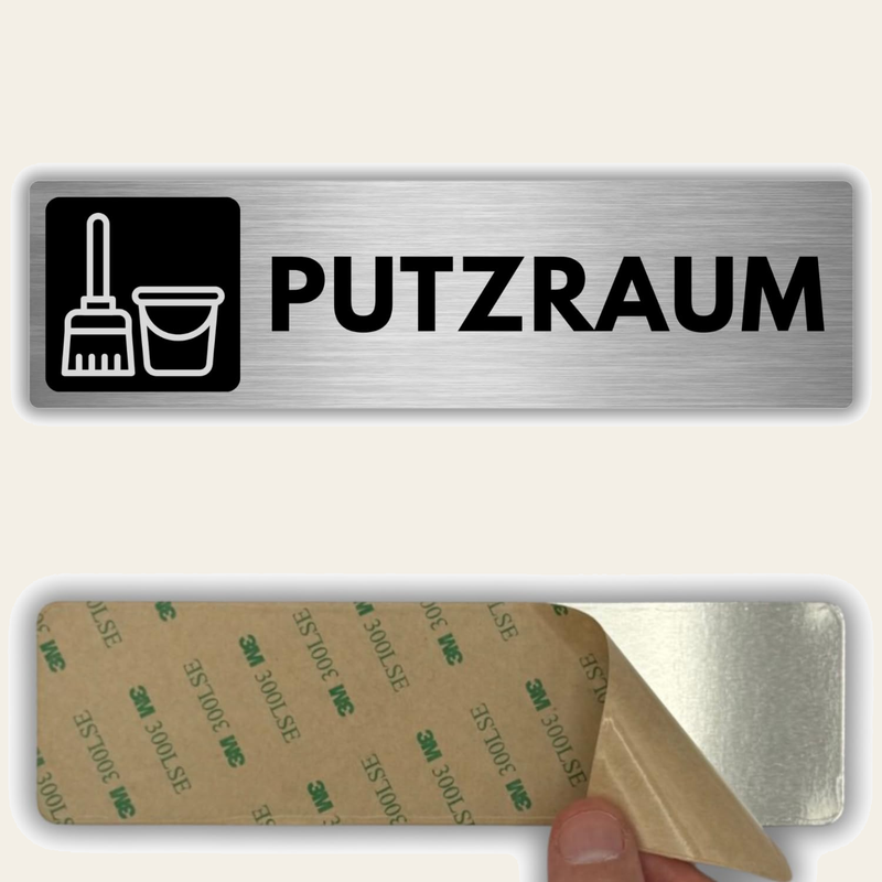 LEIASA | Schild Putzraum - 5 x 18 cm - Stärke 0,8 mm - Aluminium - Sel