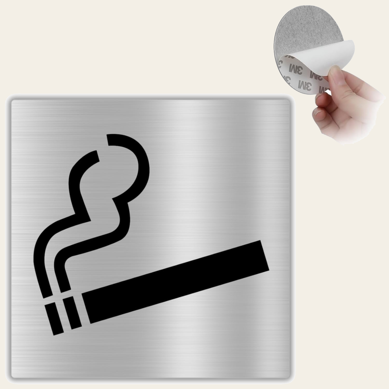 LEIASA | Schild Raucherbereich - 10x10 cm - Aluminium - Hinweisschild 