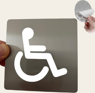 LEIASA | Selbstklebendes WC-Schild für Behinderte - Dicke 0,8 mm - 10x