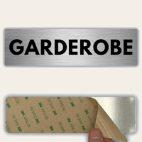 LEIASA | Schild Garderobe - 5x18 cm - Aluminium - Stärke 0,8 mm - Wetterfest - UV-Druck