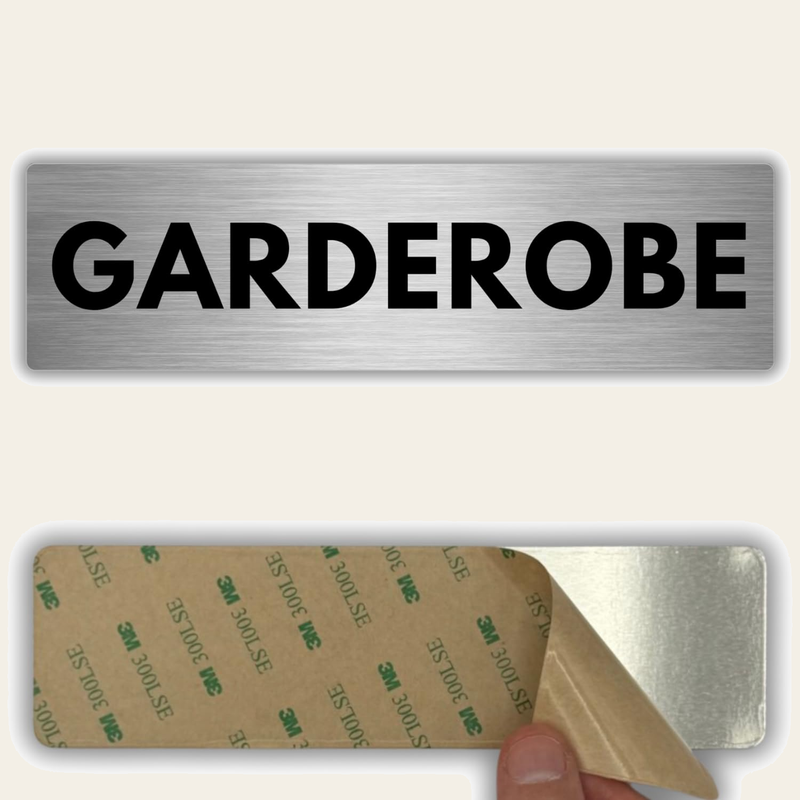 LEIASA | Schild Garderobe - 5x18 cm - Aluminium - Türschild Kleiderabl