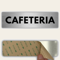LEIASA | Schild Cafeteria - 5x18 cm - Aluminium - Stärke 0,8 mm - Wetterfest - UV-Druck