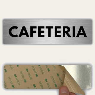LEIASA | Selbstklebendes Schild Cafeteria - 5x18 cm - Aluminium - Hinw