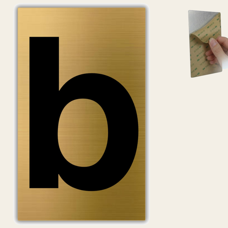 LEIASA | Goldene Hausnummer - 4x6,5 cm - Aluminium - Ziffernschild Tür