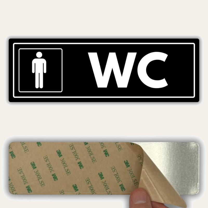 LEIASA | Acrylschild WC Herren – 7,5 x 23 cm – Stärke 2 mm – Acryl – S