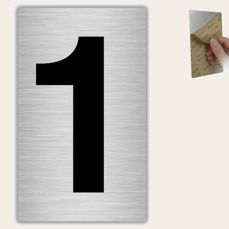 LEIASA | Hausnummer - 6x10 cm - Aluminium - Ziffernschild Eingangstür 