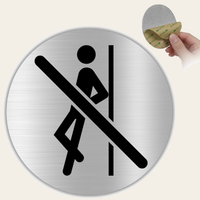 LEIASA | Schild Nicht Anlehnen - Ø 10 cm - Aluminium - Stärke 0,8 mm - Wetterfest - UV-Druck