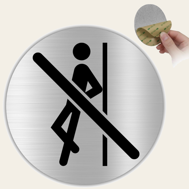 LEIASA | Aufkleber Nicht Anlehnen Schild - Stärke 0,8 mm - Durchmesser