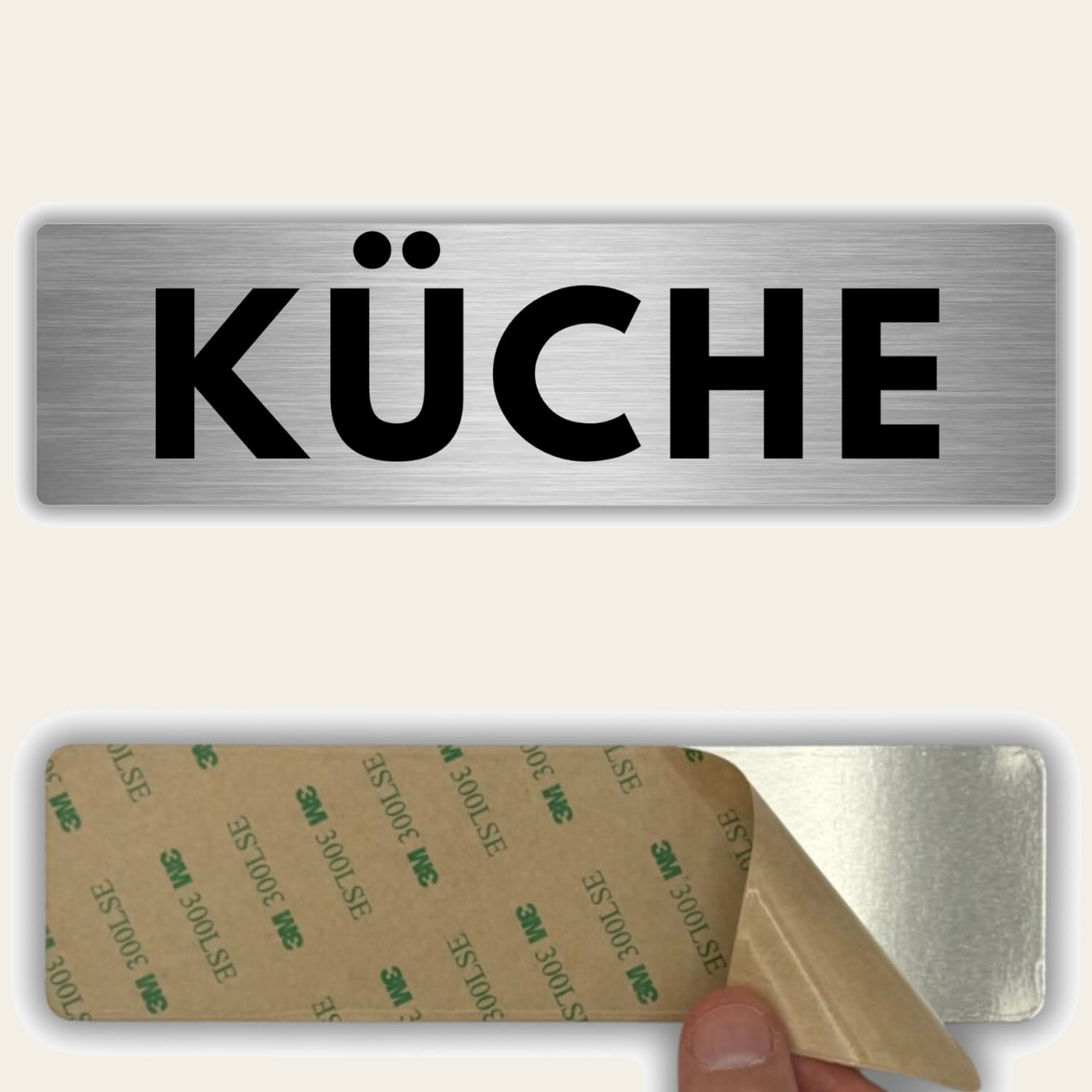 LEIASA | Schild Küche - 5 x 18 cm - Stärke 0,8 mm - Aluminium - Selbst