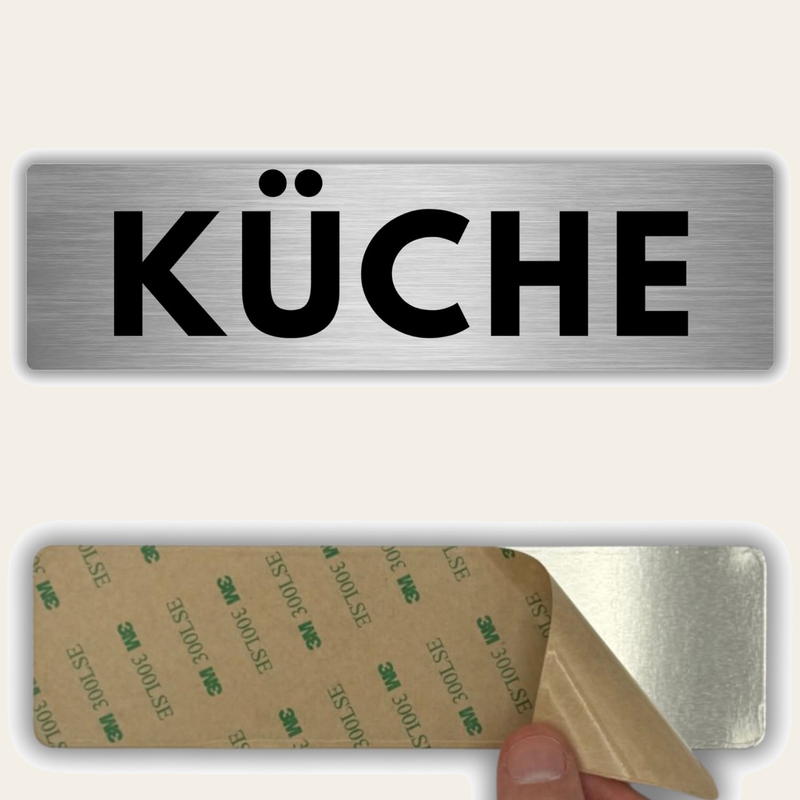 LEIASA | Schild Küche - 5 x 18 cm - Stärke 0,8 mm - Aluminium - Selbst