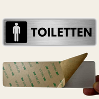 LEIASA | WC Schild Herren - 5x18 cm - Aluminium - Stärke 0,8 mm - Wetterfest - UV-Druck
