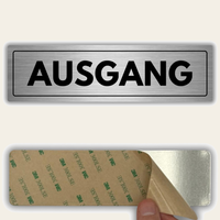 LEIASA | Schild Ausgang - 5x18 cm - Aluminium - Stärke 0,8 mm - Wetterfest - UV-Druck
