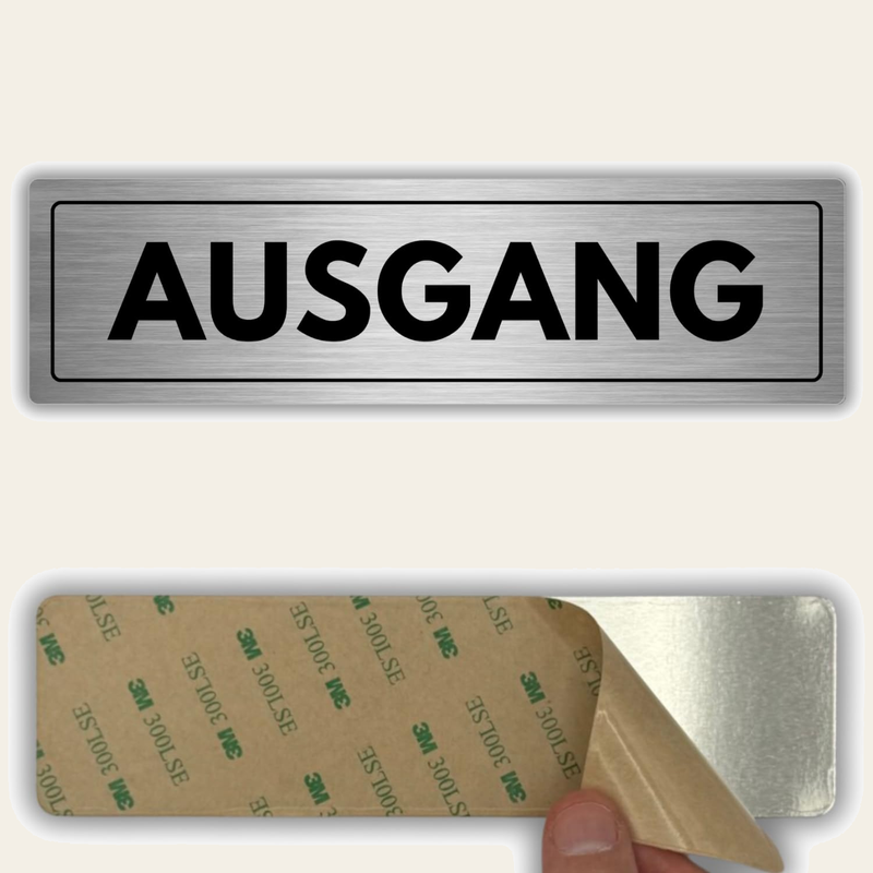 LEIASA | Schild Ausgang - 5 x 18 cm - Stärke 0,8 mm - Aluminium - Selb