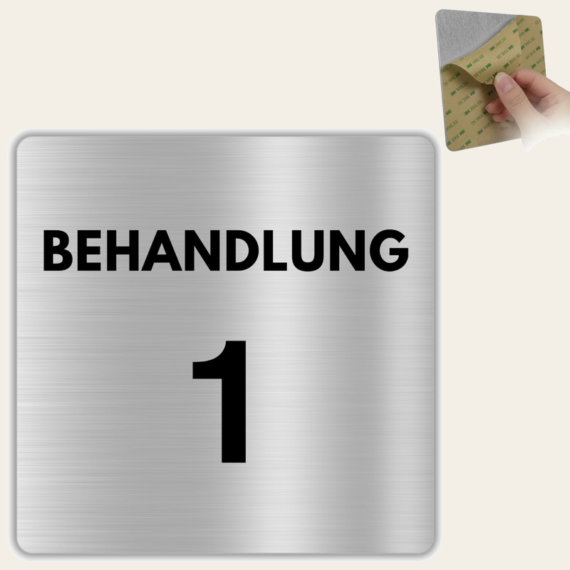 LEIASA | Schild Behandlung - 12x12 cm - Aluminium - Türschild Behandlu