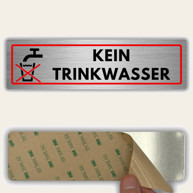 LEIASA | Schild Kein Trinkwasser - 5 x 18 cm - Stärke 0,8 mm - Alumini
