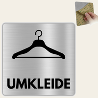 LEIASA | Türschild Umkleide - 12x12 cm - Aluminium - Stärke 0,8 mm - Wetterfest - UV-Druck