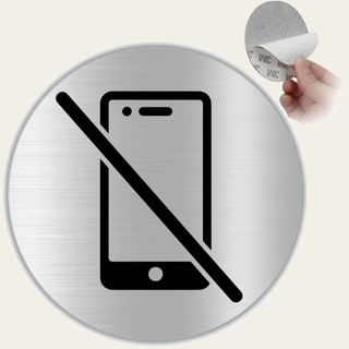 LEIASA | Selbstklebendes „Kein Handy“-Schild - Dicke 0,6 mm - Durchmes